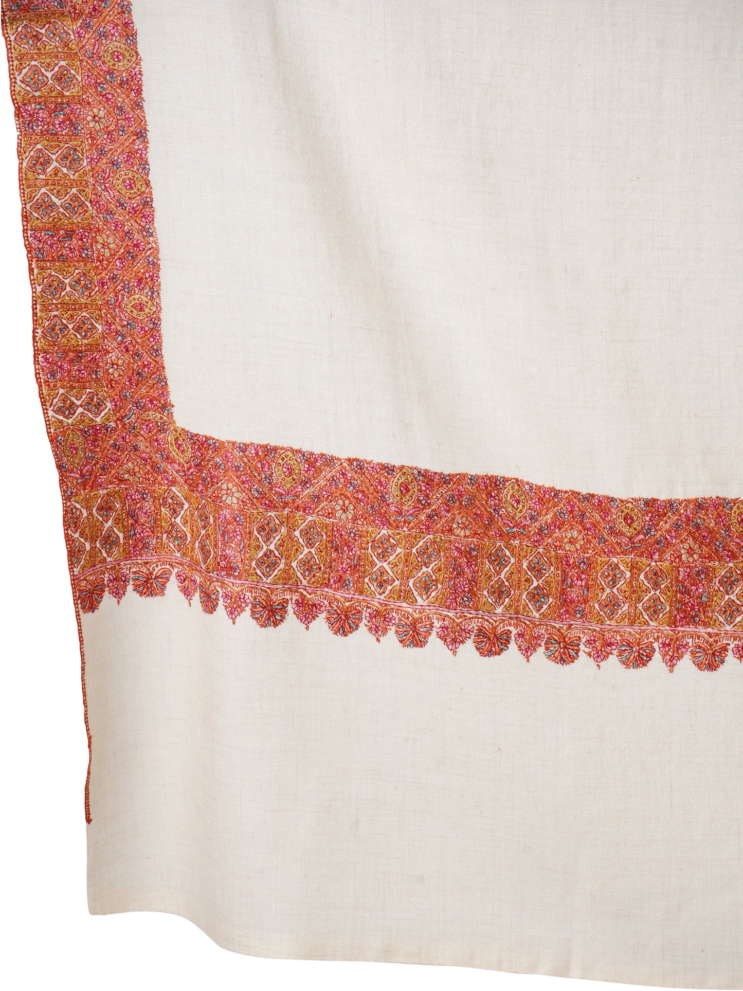 Kashmiri Pashmina Shawl Elegant - Pure Luxury in Every Wrap - Off White