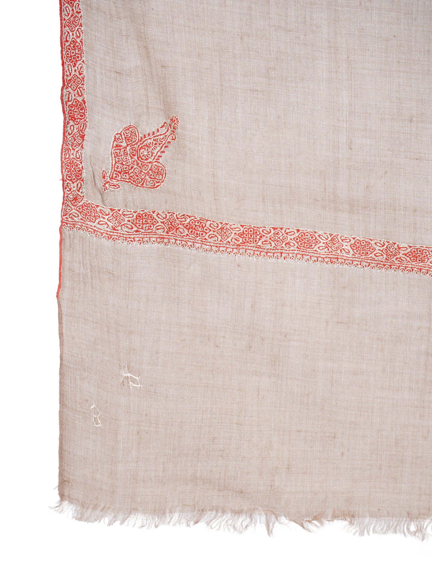 Pashmina Shawl Handwoven & Hand-embroidered - Pure Kashmiri Pashmina (Natural Toosh)