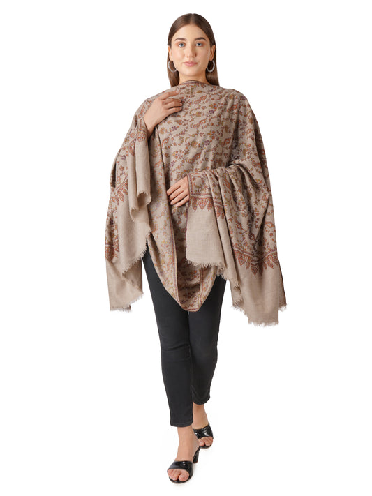 Pashmina Shawl with Intricate Hand Embroidered Floral Pattern