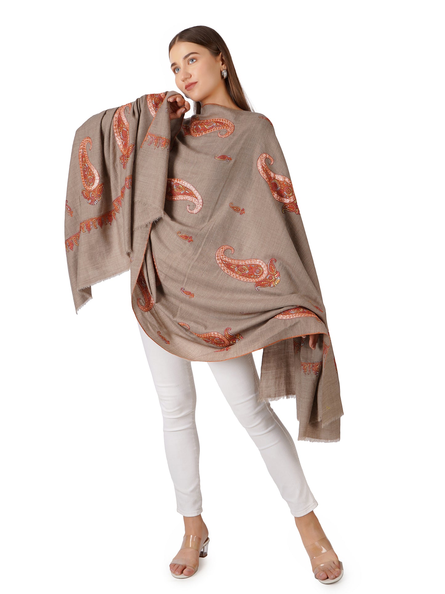 Classic Pashmina Shawl – Effortless Elegance - Natural Toosh