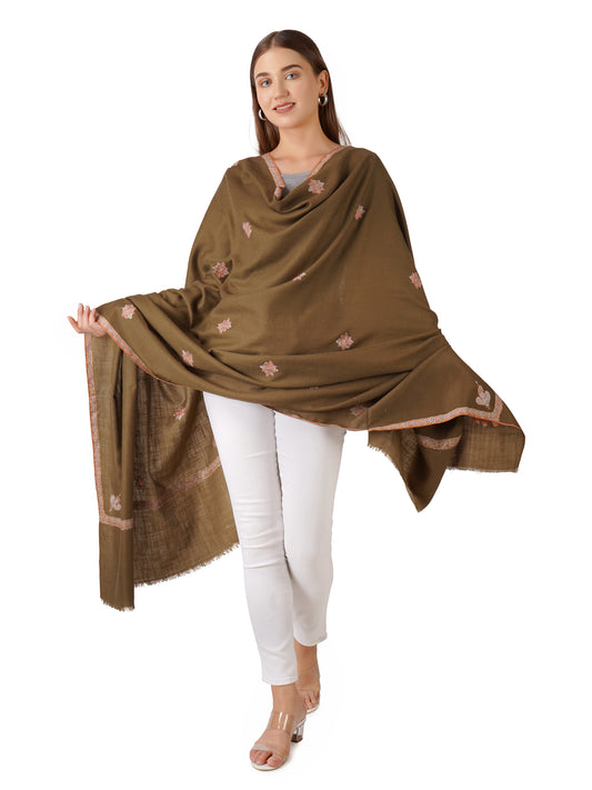 Beautifully Crafted Pashmina Shawl – Premium Quality - Brown