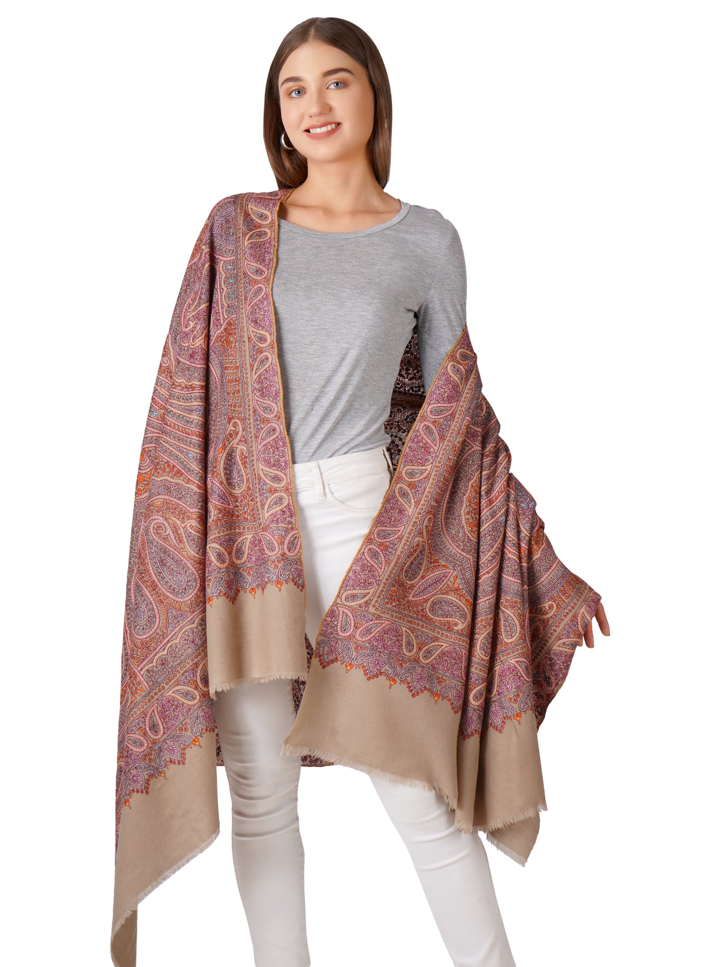 Premium Pashmina Shawl - Unique and Elegant - Natural Toosh