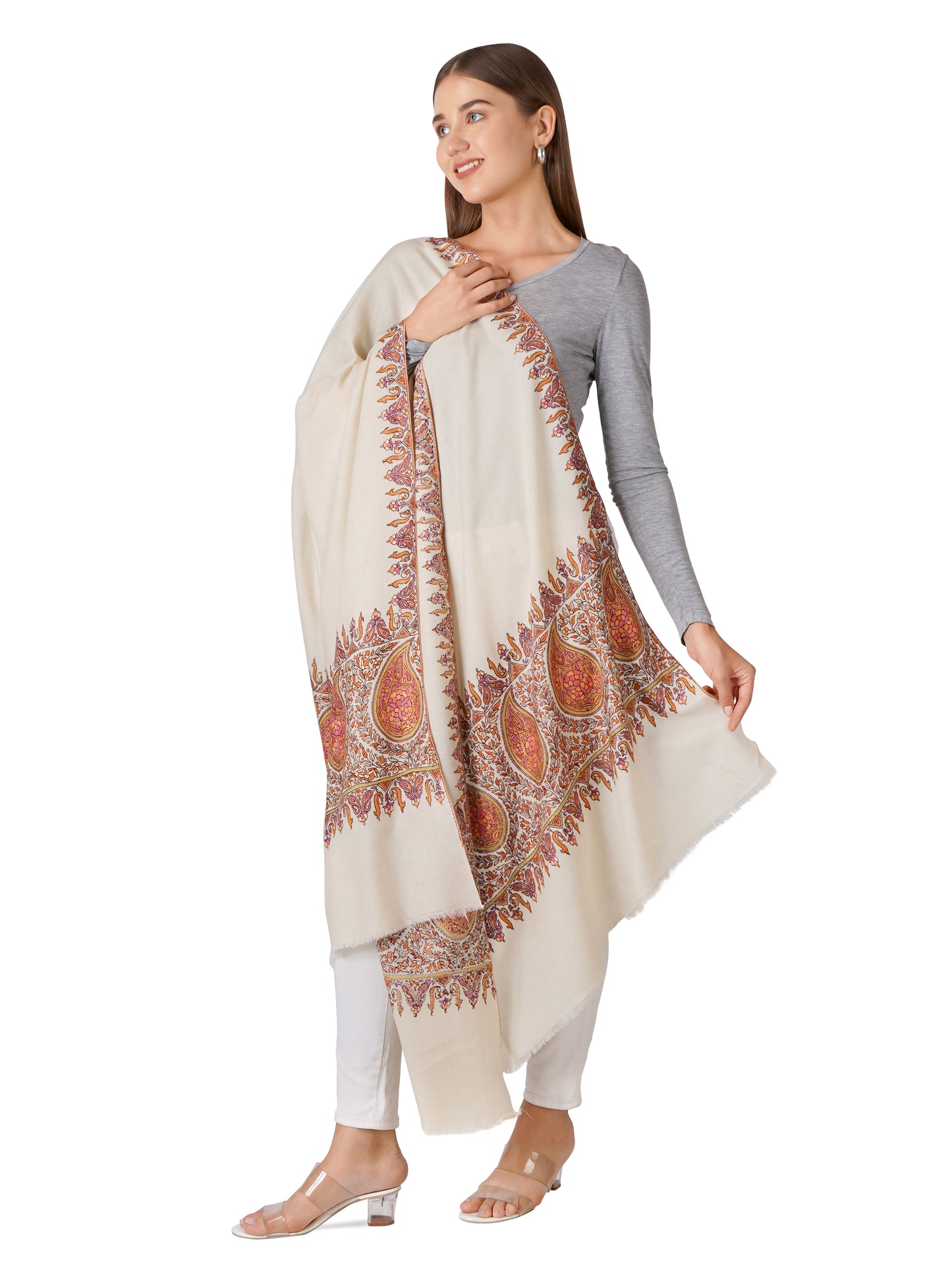 Fashionable Pashmina Shawl – Elevate Your Style - Off White