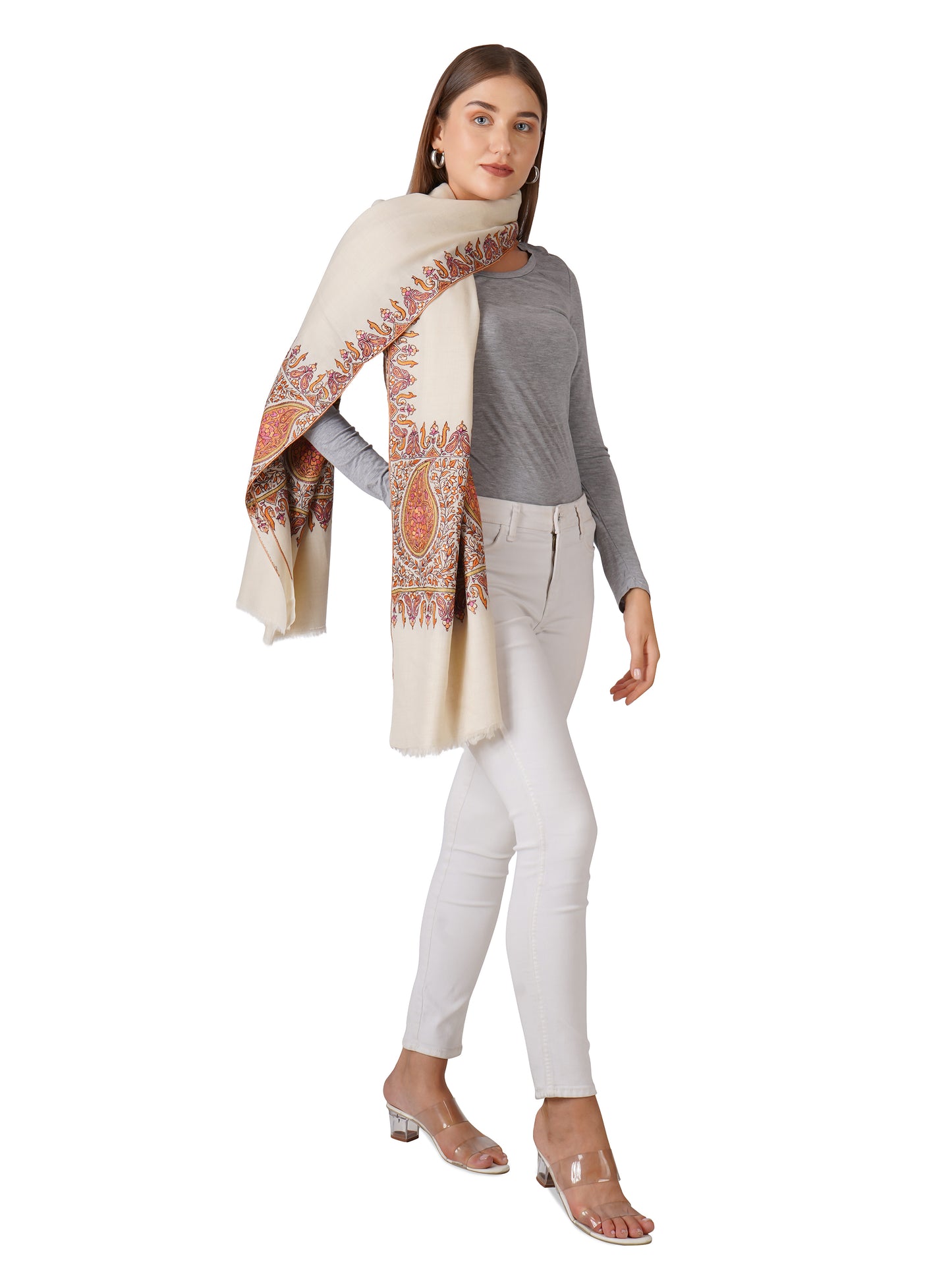 Fashionable Pashmina Shawl – Elevate Your Style - Off White