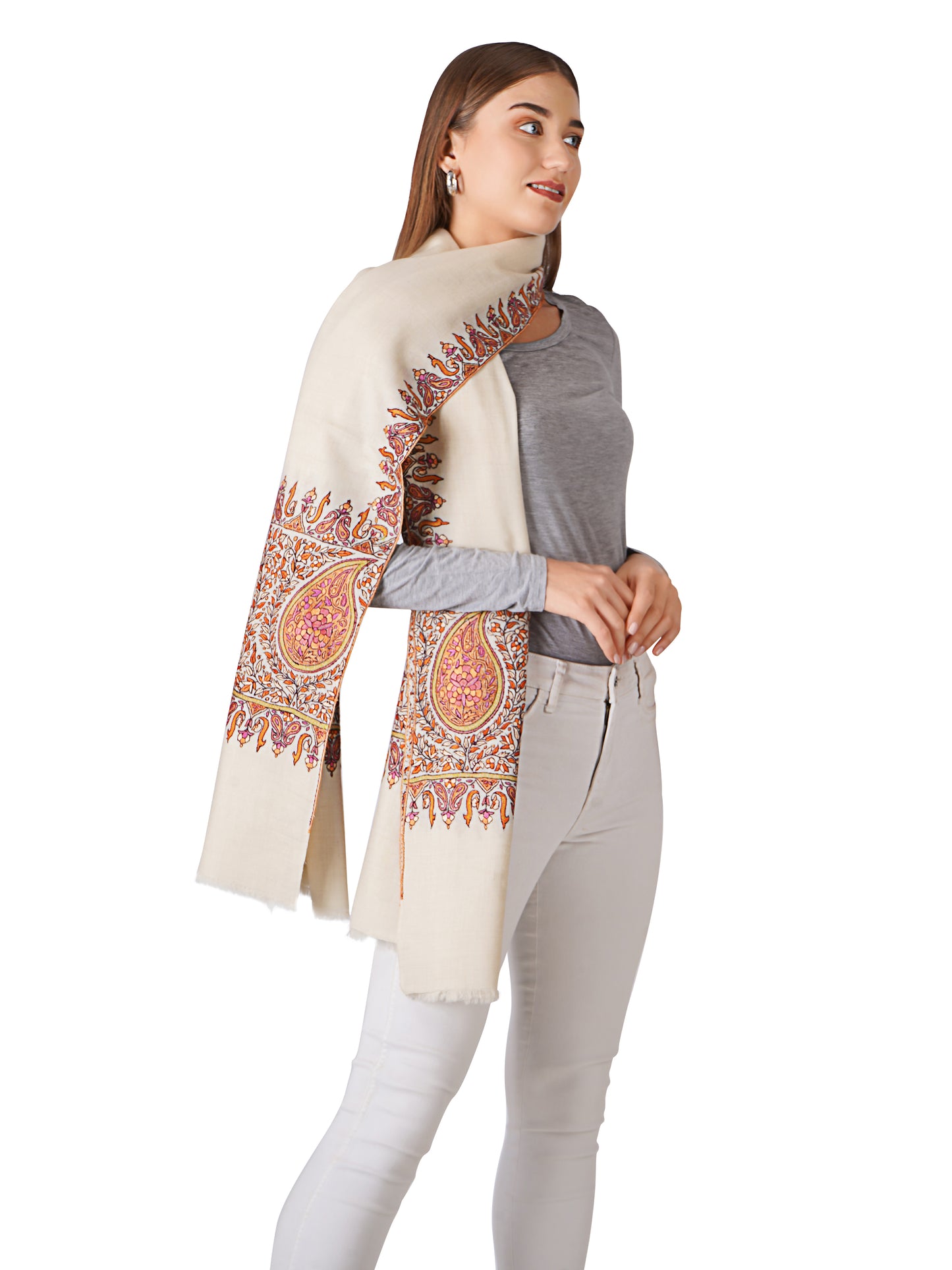 Fashionable Pashmina Shawl – Elevate Your Style - Off White