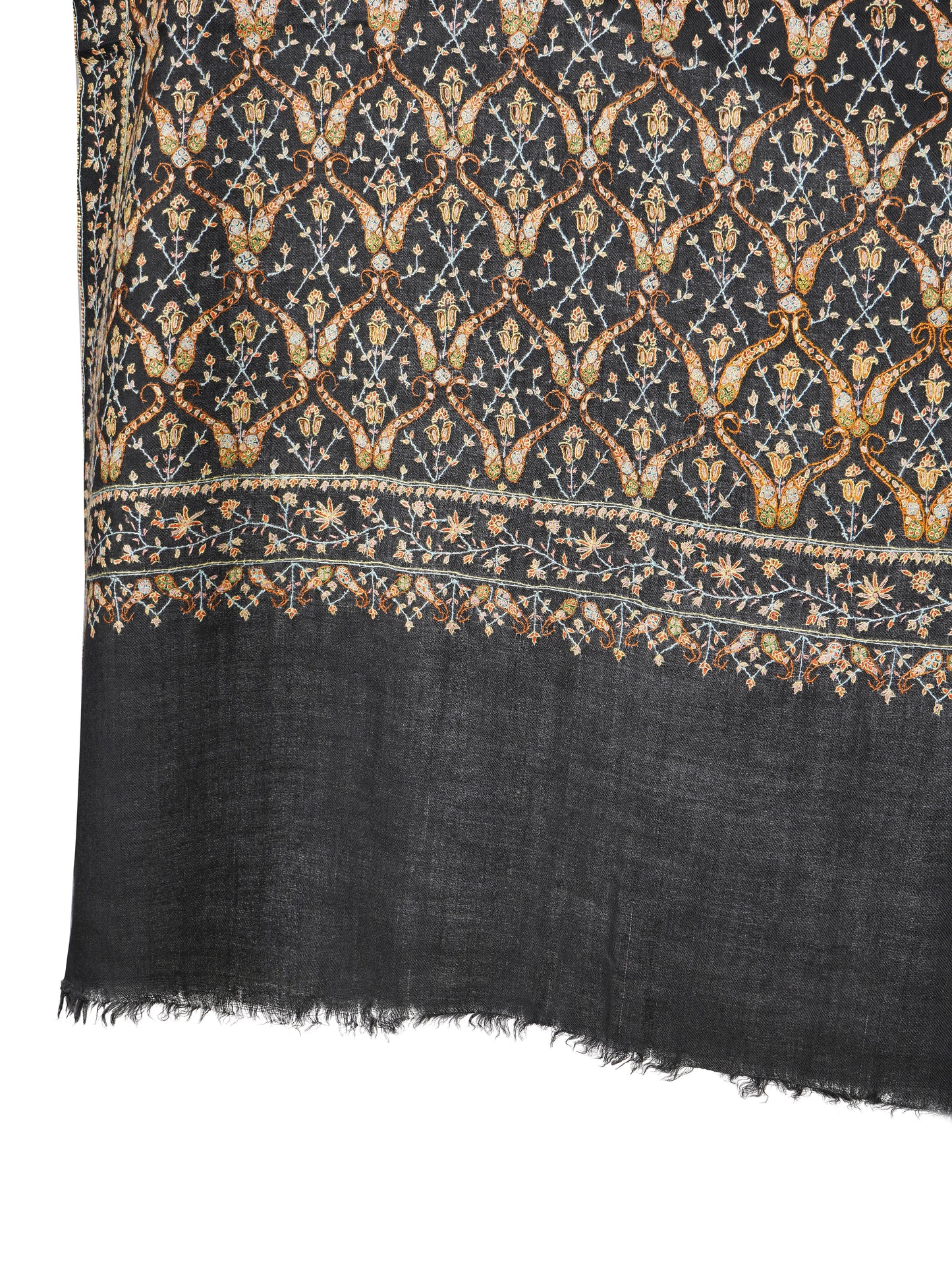 Traditional Pashmina Shawl Handwoven– Classic Black