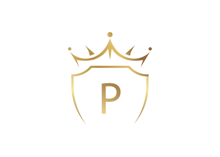 Royal Queen P Letter Gold Logo, Golden P Classic Crown. Royalty Free SVG,  Cliparts, Vectors, and Stock Illustration. Image 144652418.