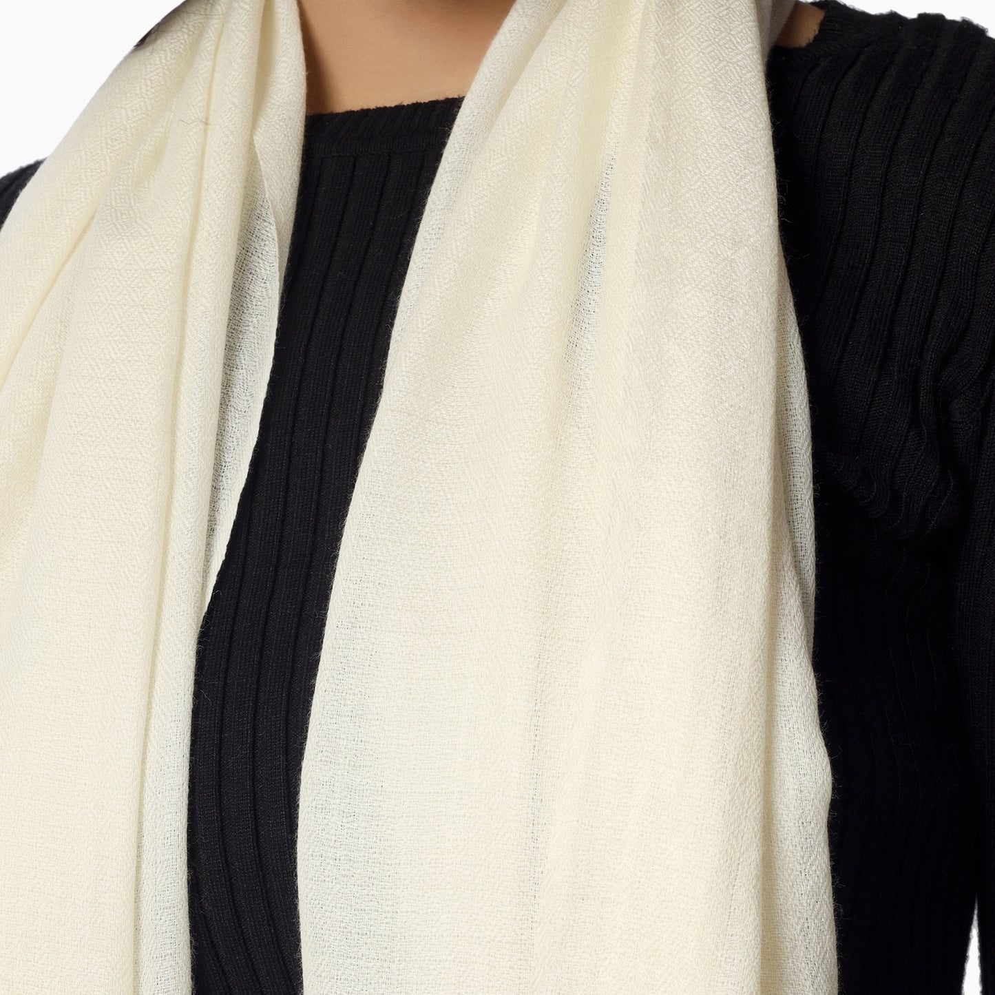 Merino Wool Scarf (Ivory)